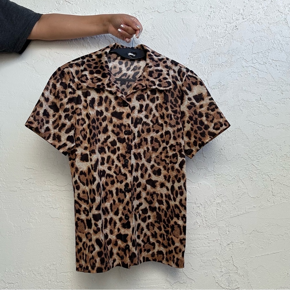 Reformation Leopard Print Button up Shirt